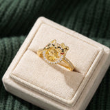 Fortune Cat Ring (Citrine)