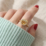 Fortune Cat Ring (Citrine)