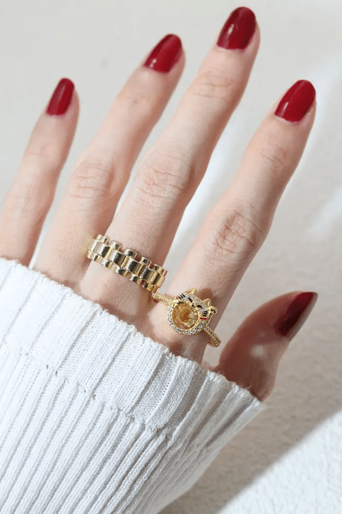 Fortune Cat Ring (Citrine) - Love Estella