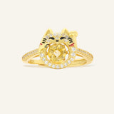 Fortune Cat Ring (Citrine)