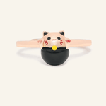 Fortune Cat Ring (Obsidian) - Love Estella