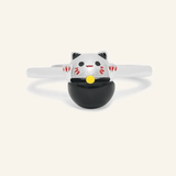 Fortune Cat Ring (Obsidian) - Love Estella