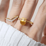 Fortune Cat Ring (Tiger Eye) - Love Estella
