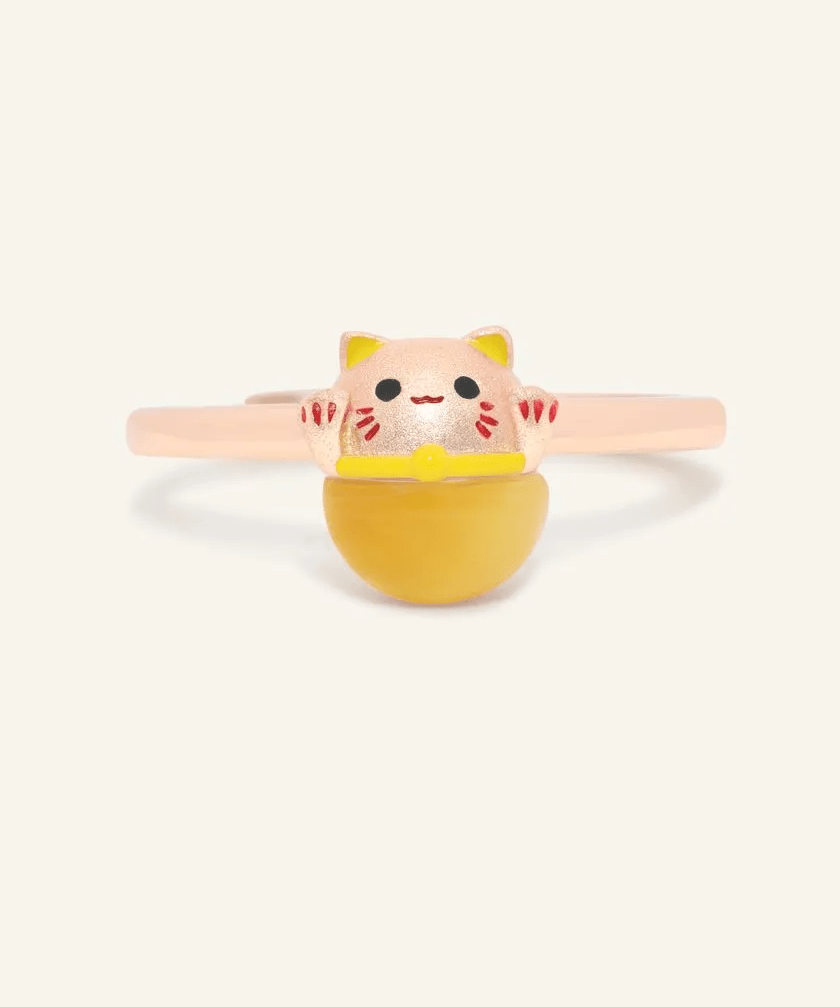 Fortune Cat Ring (Tiger Eye) - Love Estella