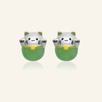 Fortune Cat Studs (Australian Jade) - Love Estella