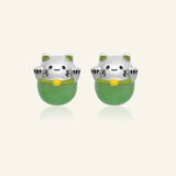 Fortune Cat Studs (Australian Jade) - Love Estella