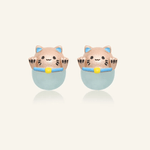 Fortune Cat Studs (Blue Chalcedony) - Love Estella