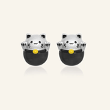 Fortune Cat Studs (Obsidian) - Love Estella