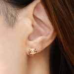Fortune Cat Studs (Rose Quartz) - Love Estella