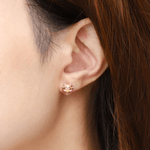 Fortune Cat Studs (Rose Quartz) - Love Estella