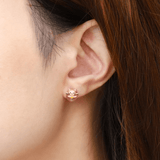 Fortune Cat Studs (Rose Quartz) - Love Estella