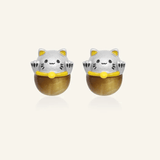 Fortune Cat Studs (Tiger Eye) - Love Estella