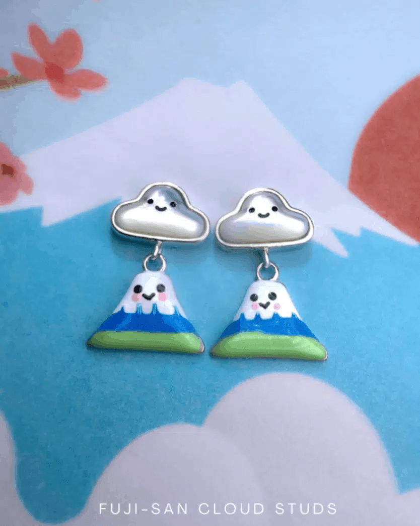 Fuji - San Cloud Mother of Pearl Studs - Love Estella