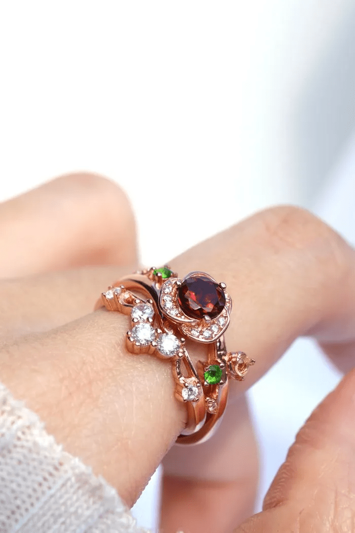 Garnet Rose Ring - Love Estella