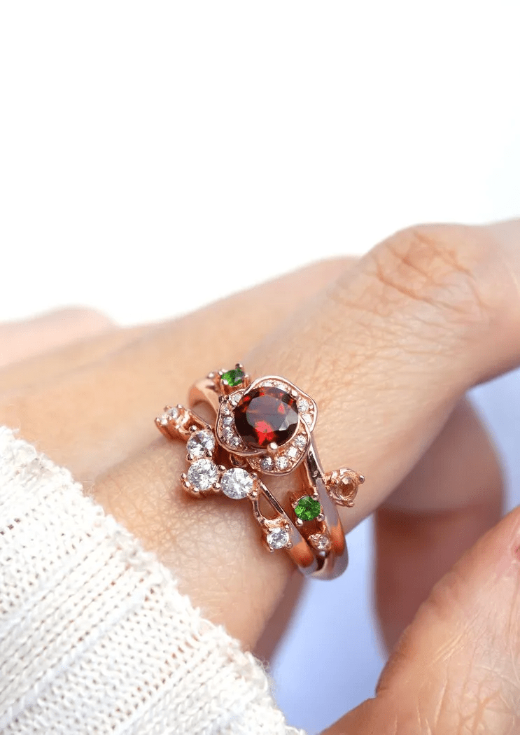 Garnet Rose Ring - Love Estella