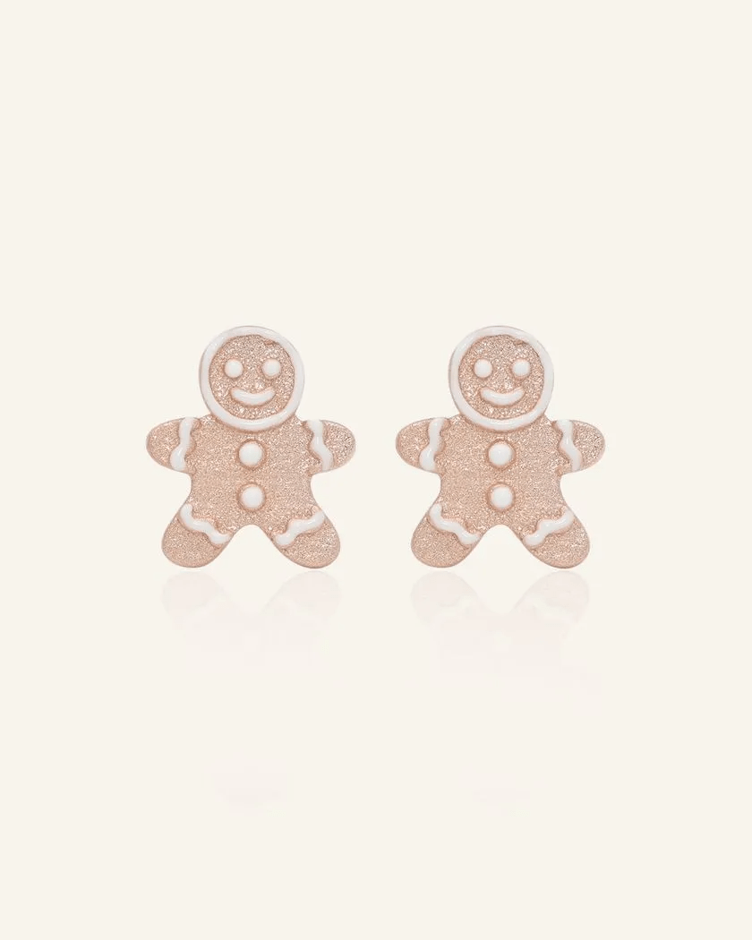Gingerbread Man Studs - Love Estella