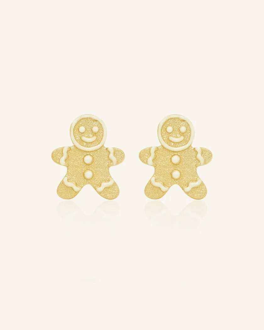 Gingerbread Man Studs - Love Estella