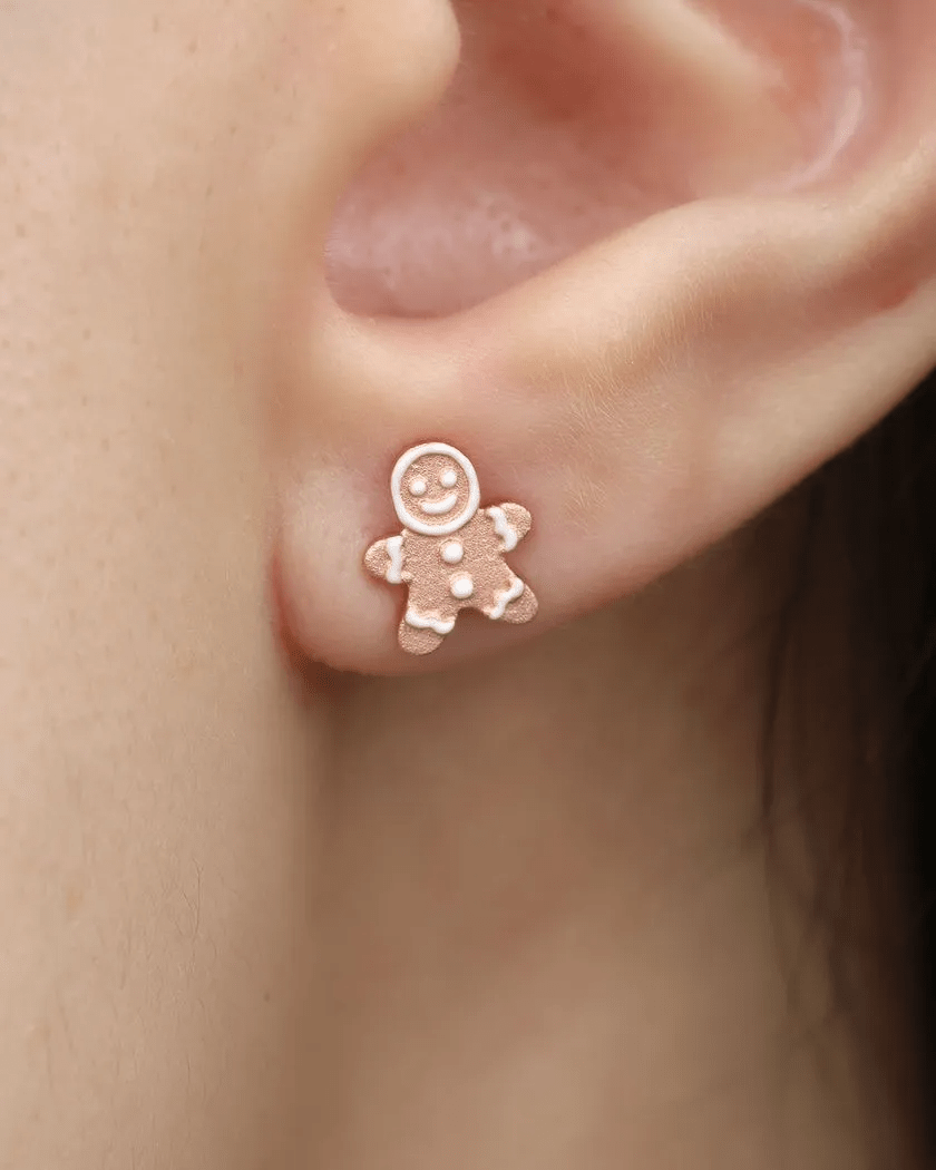 Gingerbread Man Studs - Love Estella