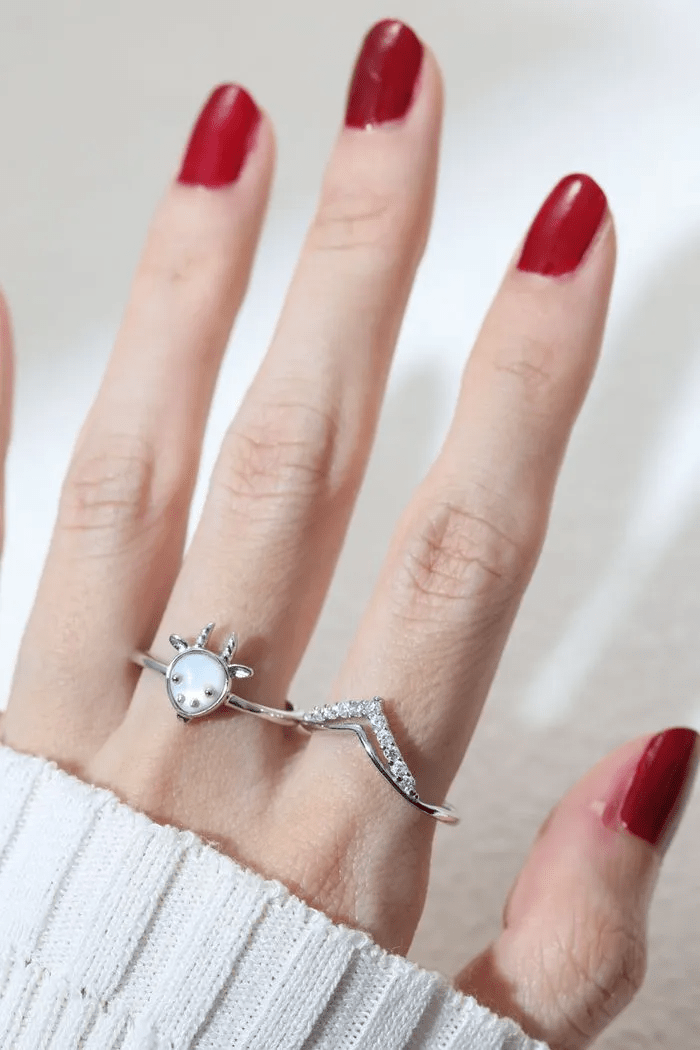 Goat Zodiac MOP Ring - Love Estella