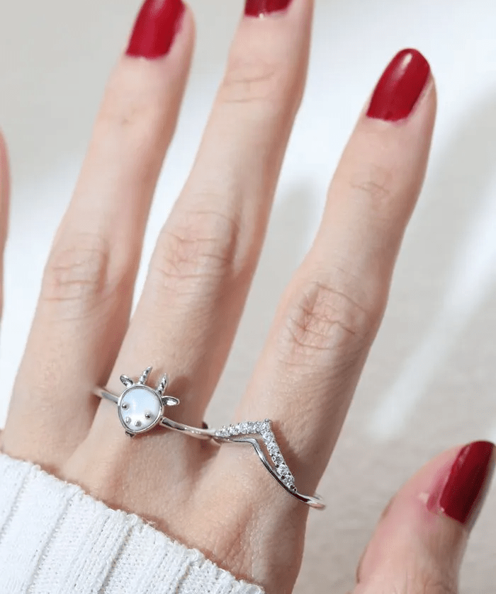 Goat Zodiac MOP Ring - Love Estella