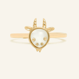 Goat Zodiac MOP Ring - Love Estella