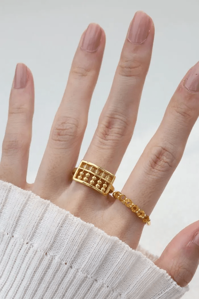Golden Beads Abacus Ring - Love Estella