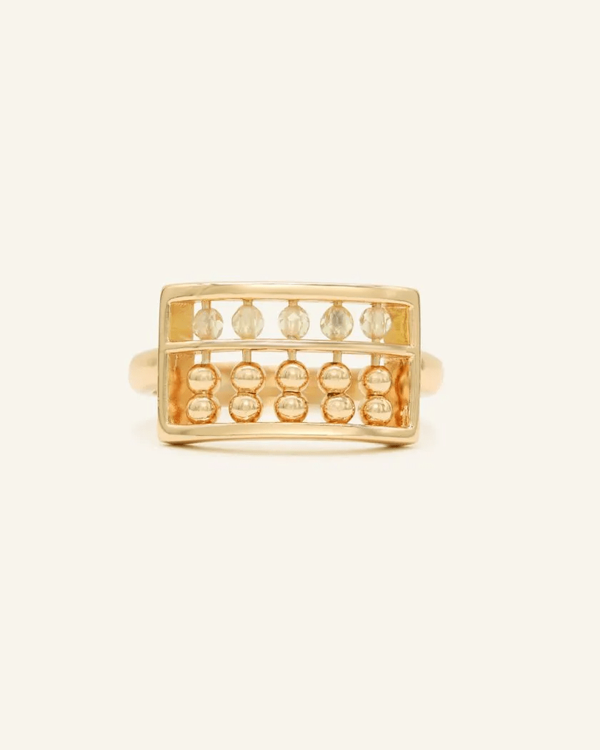 Golden Beads Abacus Ring - Love Estella