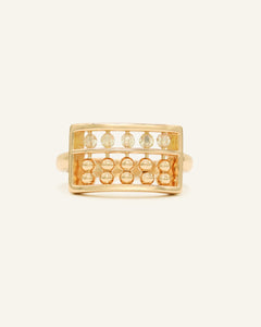 Golden Beads Abacus Ring