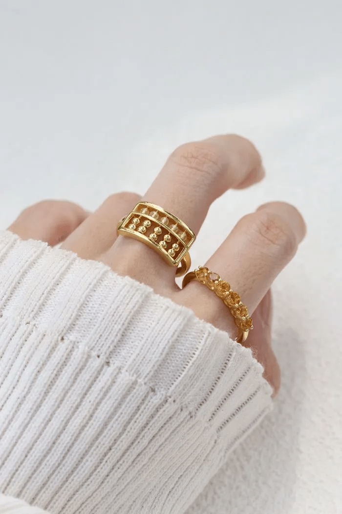 Golden Beads Abacus Ring - Love Estella