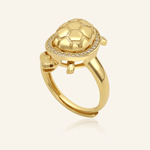 Golden Turtle Citrine Ring - Love Estella