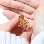 Golden Turtle Citrine Ring - Love Estella