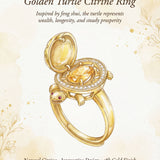 Golden Turtle Citrine Ring