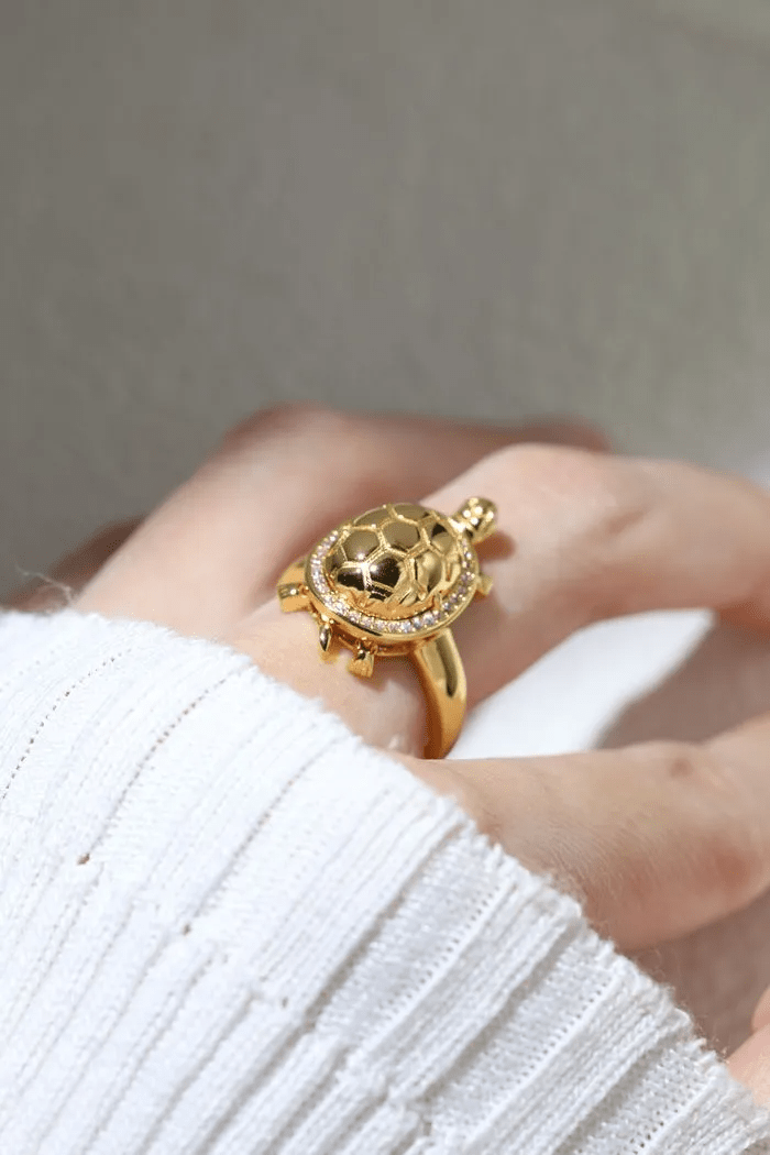 Golden Turtle Citrine Ring - Love Estella