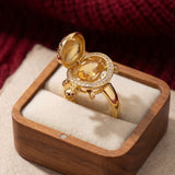 Golden Turtle Citrine Ring