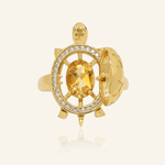 Golden Turtle Citrine Ring - Love Estella