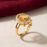 Golden Turtle Citrine Ring