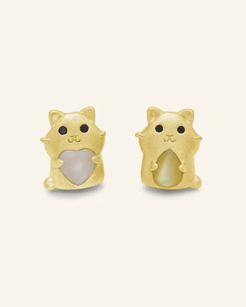 Hamster Mother of Pearl Studs - Love Estella