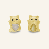 Hamster Mother of Pearl Studs - Love Estella
