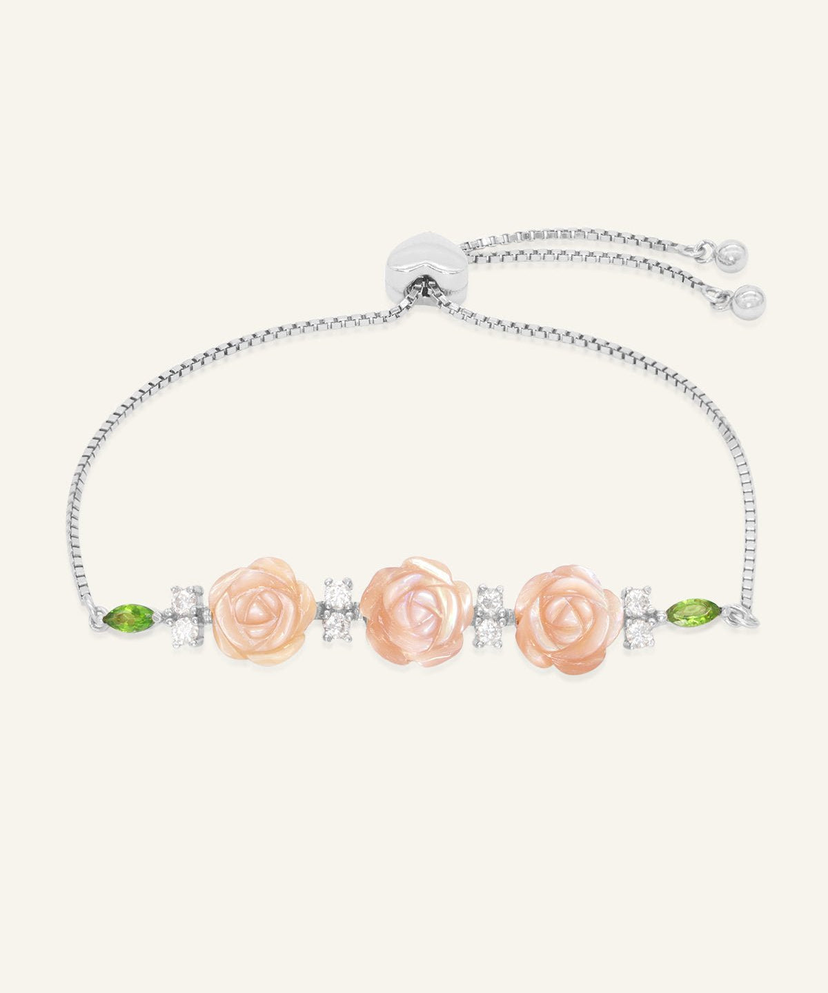 Handcarved Rose Shell Bracelet - Love Estella