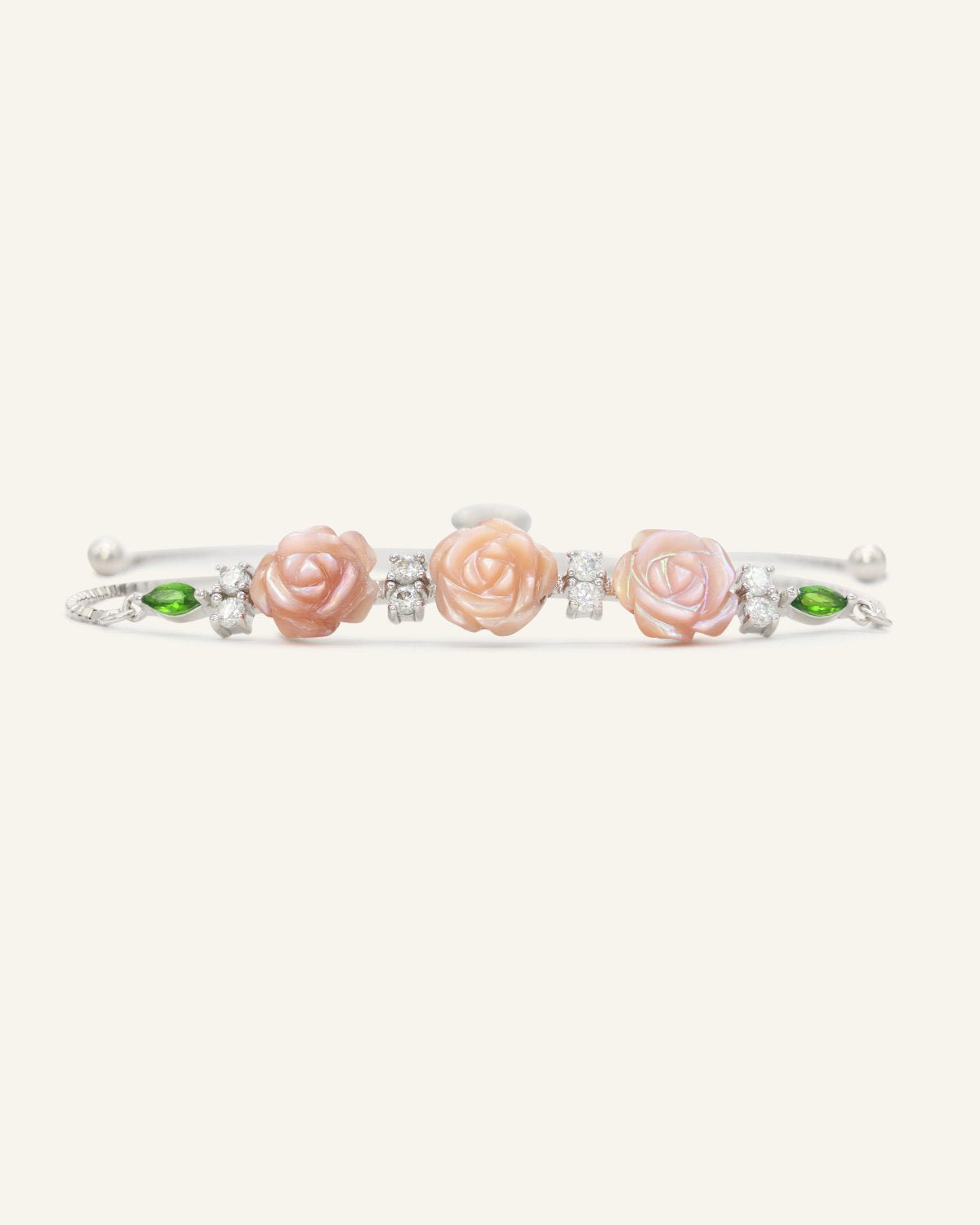 Handcarved Rose Shell Bracelet - Love Estella