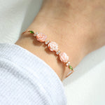 Handcarved Rose Shell Bracelet - Love Estella