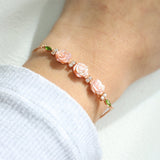 Handcarved Rose Shell Bracelet - Love Estella