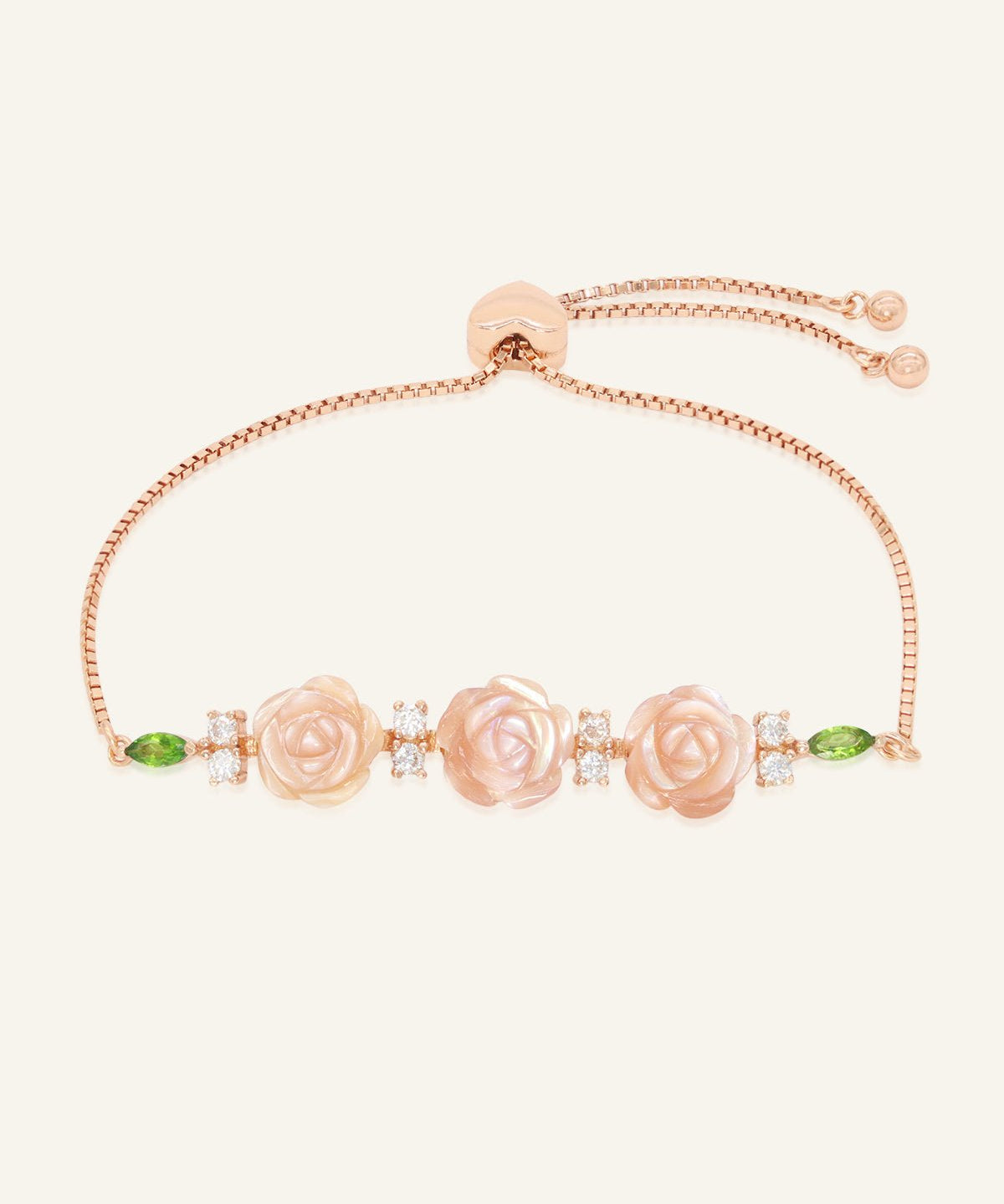 Handcarved Rose Shell Bracelet - Love Estella