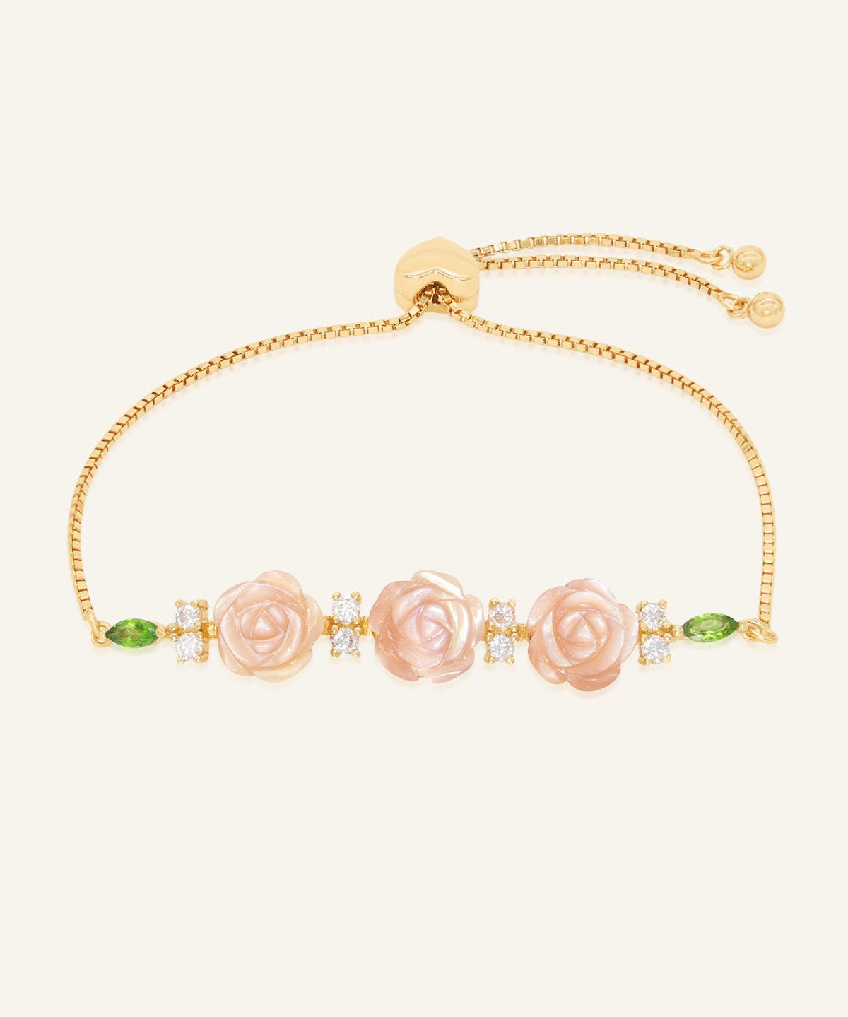 Handcarved Rose Shell Bracelet - Love Estella