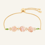Handcarved Rose Shell Bracelet - Love Estella