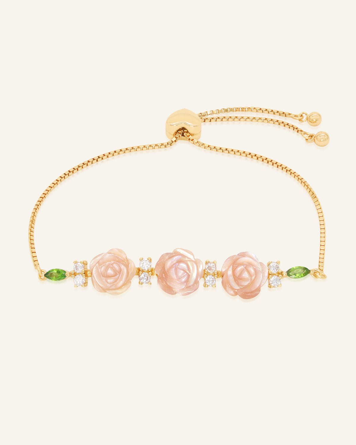 Handcarved Rose Shell Bracelet - Love Estella