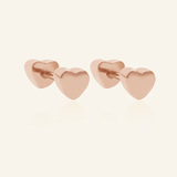 Heart Barbell Screwback Studs - Love Estella