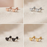 Heart Barbell Screwback Studs