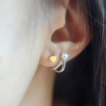 Heart Barbell Screwback Studs - Love Estella