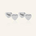 Heart Barbell Screwback Studs - Love Estella